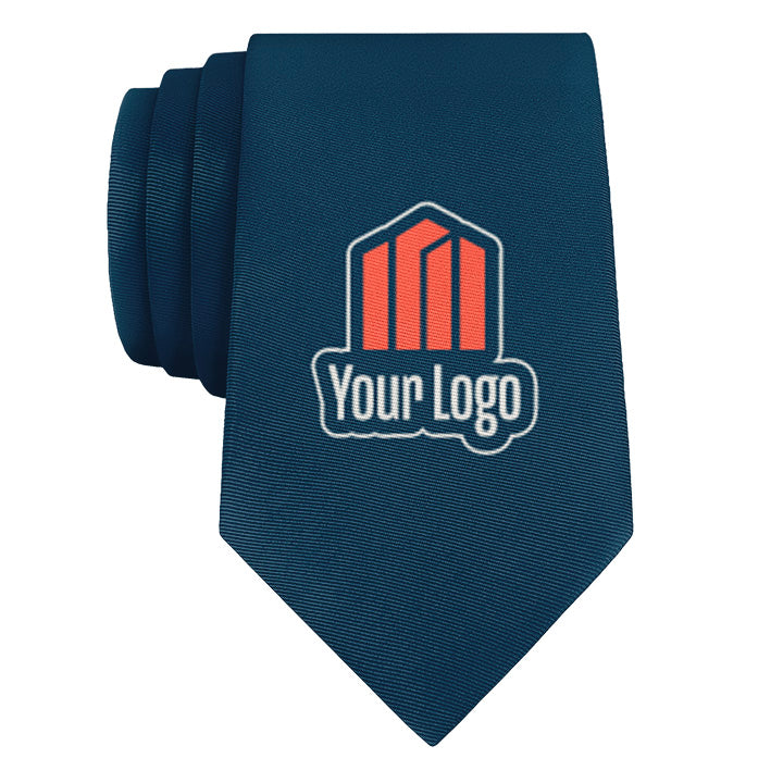 Custom Solid 1 Logo Tie - Rolled - Knotty Tie Co.